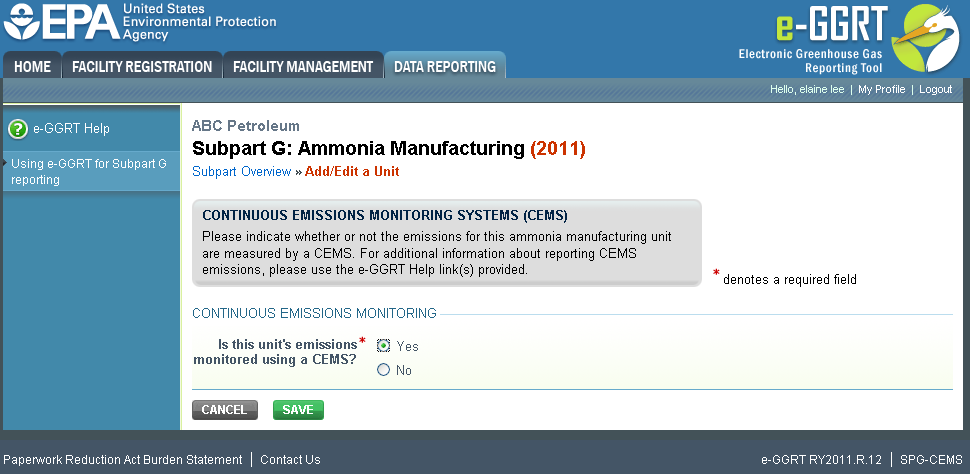 Subpart G: Step 2 - Confirm CEMS utilization